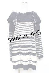 axes femme / レースアップニットワンピース  白×紺 Y-25-12-11-052-AX-OP-SZ-ZY