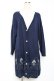 画像1: axes femme / ブーケ刺繍ロングニットカーディガン M 紺 Y-25-12-11-053-AX-TO-SZ-ZY (1)