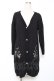 画像1: axes femme / バラ刺繍ロングニットカーデ M 黒 Y-25-12-11-054-AX-TO-SZ-ZY (1)