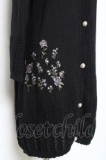 画像3: axes femme / バラ刺繍ロングニットカーデ M 黒 Y-25-12-11-054-AX-TO-SZ-ZY (3)