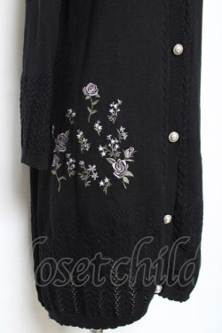 画像3: axes femme / バラ刺繍ロングニットカーデ M 黒 Y-25-12-11-054-AX-TO-SZ-ZY