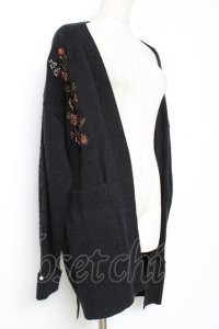 axes femme / マリーゴールドロングカーデ M 黒 Y-25-12-11-055-AX-TO-SZ-ZY