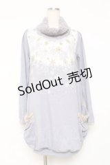 axes femme / 雪の結晶プリントチュニ  サックス Y-25-12-11-057-AX-OP-SZ-ZY