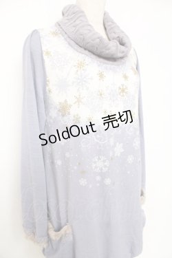 画像3: axes femme / 雪の結晶プリントチュニ  サックス Y-25-12-11-057-AX-OP-SZ-ZY