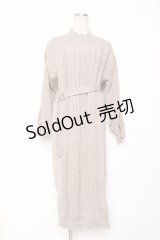 axes femme / 裾ボタンニットワンピース M モカ Y-25-12-11-058-AX-OP-SZ-ZY