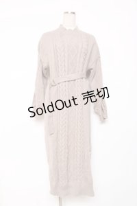 axes femme / 裾ボタンニットワンピース M モカ Y-25-12-11-058-AX-OP-SZ-ZY
