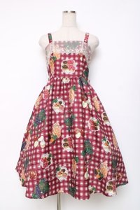 axes femme POETIQUE / フリュイ・コンフィ柄ワンピース  ワイン Y-25-12-11-060-AX-OP-SZ-ZY