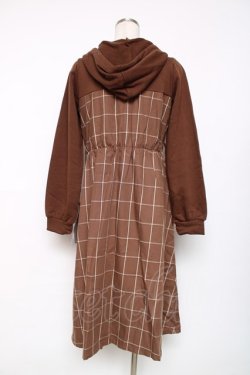 画像2: axes femme / パーカードッキングワンピース M 茶 Y-25-12-11-061-AX-OP-SZ-ZY