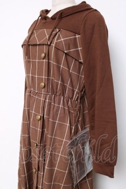 画像3: axes femme / パーカードッキングワンピース M 茶 Y-25-12-11-061-AX-OP-SZ-ZY