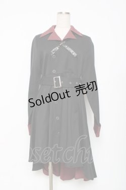 画像1: Favorite / 文豪ストレイドッグス×Favoriteコラボ 中原中也モチーフ開襟フィッシュテールワンピース  黒 Y-25-12-11-062-LO-OP-SZ-ZY