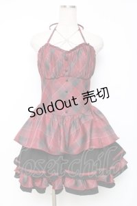 To Alice / BlackShamrock/パンクロックティアードジャンパースカート  赤 Y-25-12-11-064-LO-OP-SZ-ZY