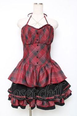 画像1: To Alice / BlackShamrock/パンクロックティアードジャンパースカート  赤 Y-25-12-11-064-LO-OP-SZ-ZY