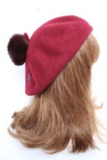 画像3: axes femme / HAT メッセージポンポンベレー  ワイン Y-25-12-11-007-AX-AC-AS-ZTK008 (3)