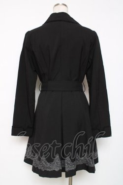 画像2: axes femme / 裾刺繍トレンチ風コート M 黒 Y-25-12-11-068-AX-CO-SZ-ZY