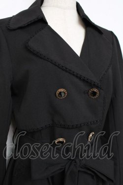 画像3: axes femme / 裾刺繍トレンチ風コート M 黒 Y-25-12-11-068-AX-CO-SZ-ZY