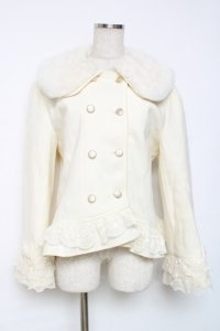 axes femme / 裾レースショートコート L 生成り Y-25-12-11-076-AX-CO-SZ-ZY