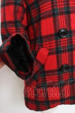 画像4: Candy Stripper / セーラーチェックコート  赤 Y-25-12-11-077-PU-CO-SZ-ZTC049 (4)