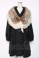 axes femme / ファーストール付きワンピコート M 黒 Y-25-12-11-078-AX-CO-SZ-ZY