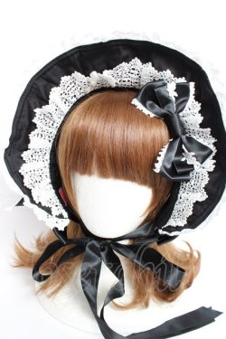 画像5: BABY, THE STARS SHINE BRIGHT / Rose Dollハーフボンネット  ブラック×白レース Y-25-12-11-008-BA-AC-SZ-ZY