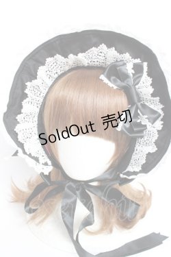 画像5: BABY, THE STARS SHINE BRIGHT / Rose Dollハーフボンネット  ブラック×白レース Y-25-12-11-008-BA-AC-SZ-ZY