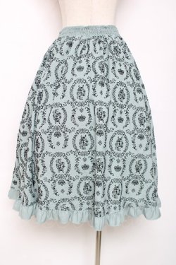 画像2: axes femme / フロッキースリットスカート  グリーン Y-25-12-11-085-AX-SK-SZ-ZY