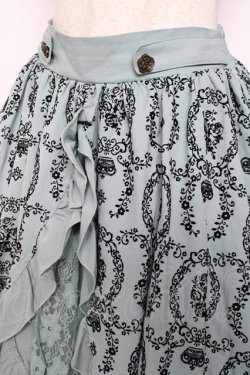 画像3: axes femme / フロッキースリットスカート  グリーン Y-25-12-11-085-AX-SK-SZ-ZY