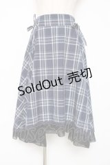 axes femme / マドラスチェック裾切替スカート M 紺 Y-25-12-11-087-AX-SK-SZ-ZY