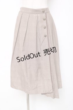 画像1: axes femme / サイド釦スカート M 茶 Y-25-12-11-088-AX-SK-SZ-ZY