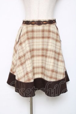 画像1: axes femme / チェックスカート  ベージュ Y-25-12-11-090-AX-SK-SZ-ZY