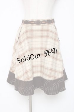 画像1: axes femme / チェックスカート  ベージュ Y-25-12-11-090-AX-SK-SZ-ZY