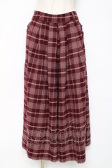 axes femme / チェック柄ガウチョパンツ M ワイン Y-25-12-11-091-AX-PA-SZ-ZY