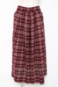 axes femme / チェック柄ガウチョパンツ M ワイン Y-25-12-11-091-AX-PA-SZ-ZY