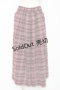 axes femme / チェック柄ガウチョパンツ M ワイン Y-25-12-11-091-AX-PA-SZ-ZY