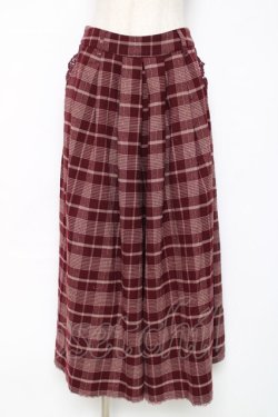 画像1: axes femme / チェック柄ガウチョパンツ M ワイン Y-25-12-11-091-AX-PA-SZ-ZY