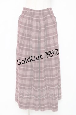画像1: axes femme / チェック柄ガウチョパンツ M ワイン Y-25-12-11-091-AX-PA-SZ-ZY