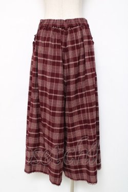 画像2: axes femme / チェック柄ガウチョパンツ M ワイン Y-25-12-11-091-AX-PA-SZ-ZY