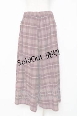画像2: axes femme / チェック柄ガウチョパンツ M ワイン Y-25-12-11-091-AX-PA-SZ-ZY