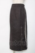 axes femme / カットスエードジップスカート F チャコール Y-25-12-11-093-AX-SK-SZ-ZY