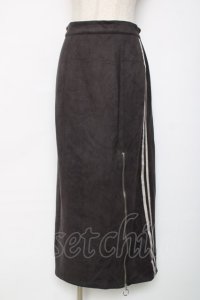axes femme / カットスエードジップスカート F チャコール Y-25-12-11-093-AX-SK-SZ-ZY