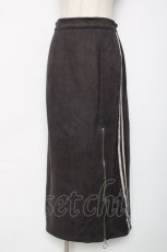 画像1: axes femme / カットスエードジップスカート F チャコール Y-25-12-11-093-AX-SK-SZ-ZI (1)