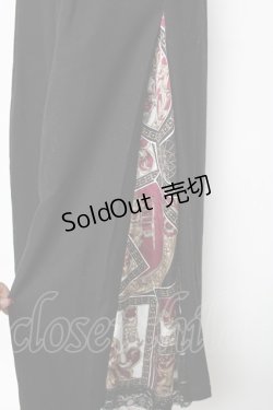 画像3: axes femme / サイドスカーフ切替パンツ F 黒 Y-25-12-11-095-AX-PA-SZ-ZY