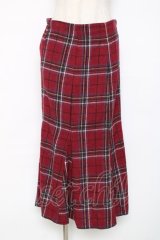 axes femme / チェック柄マーメイドスカート  赤 Y-25-12-11-096-AX-SK-SZ-ZY