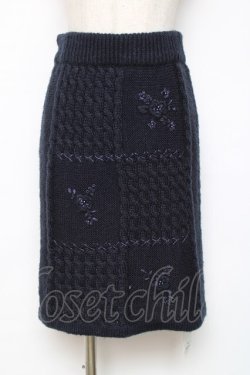 画像1: axes femme / ニットスカート  紺 Y-25-12-11-097-AX-SK-AS-ZY
