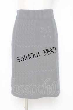 画像1: axes femme / ニットスカート  紺 Y-25-12-11-097-AX-SK-AS-ZS