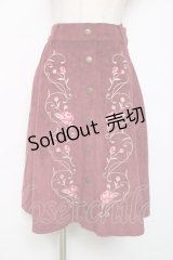 Honey Cinnamon / 刺繍スカート  ワイン Y-25-12-11-098-LO-SK-AS-ZY