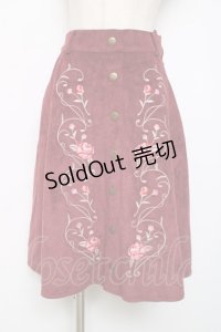 Honey Cinnamon / 刺繍スカート  ワイン Y-25-12-11-098-LO-SK-AS-ZY