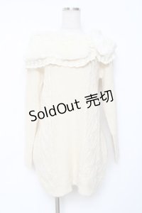 axes femme / ファーカラーニットワンピース M 生成り Y-25-12-11-011-AX-CO-SZ-ZY