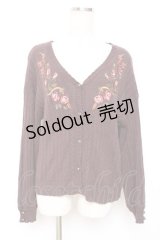 axes femme / ガーデニング刺繍カーディガン  ブラウン Y-25-12-11-013-AX-TO-SZ-ZY