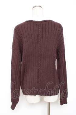 画像2: axes femme / ガーデニング刺繍カーディガン  ブラウン Y-25-12-11-013-AX-TO-SZ-ZY