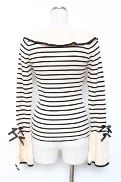 画像2: axes femme / 襟デザインボーダーニット  生成り Y-25-12-11-014-AX-TO-SZ-ZY